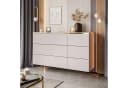 ALLHOUSE24 Kommode LAURA Kaschmir Matt 6 Schubladen Gold Bild 2