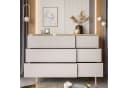 ALLHOUSE24 Kommode LAURA Kaschmir Matt 6 Schubladen Gold Bild 3