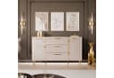 ALLHOUSE24 Kommode 158 cm Kaschmir Hochglanz Gold Metallfüße Bild 1
