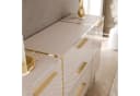 ALLHOUSE24 Kommode 158 cm Kaschmir Hochglanz Gold Metallfüße Bild 4