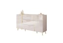 ALLHOUSE24 Kommode 158 cm Kaschmir Hochglanz Gold Metallfüße Bild 5