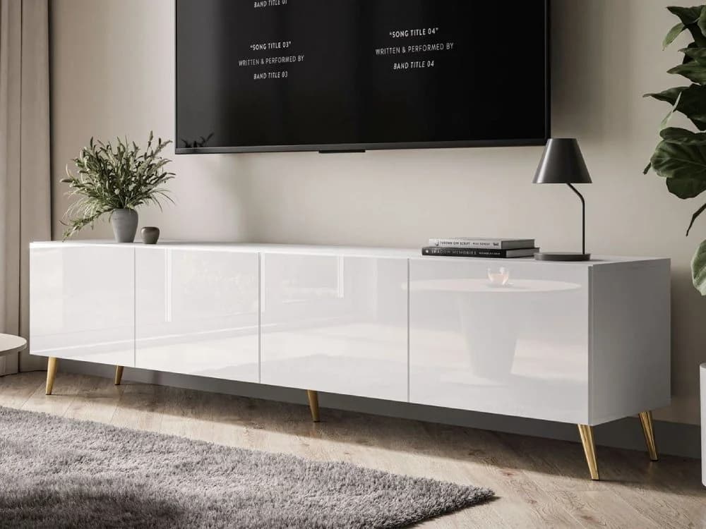 ALLHOUSE24 TV-Schrank LOGANTE 200 cm Breite TV Lowboard Metallbeine - Bild 2