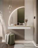 ALLHOUSE24 Schminktisch PEONY mit LED-Spiegel Weiß/Gold Bild 1