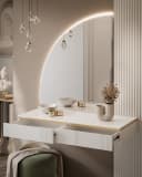 ALLHOUSE24 Schminktisch PEONY mit LED-Spiegel Weiß/Gold Bild 3