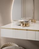 ALLHOUSE24 Schminktisch PEONY mit LED-Spiegel Weiß/Gold Bild 4