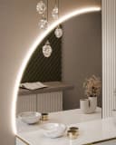 ALLHOUSE24 Schminktisch PEONY mit LED-Spiegel Weiß/Gold Bild 5
