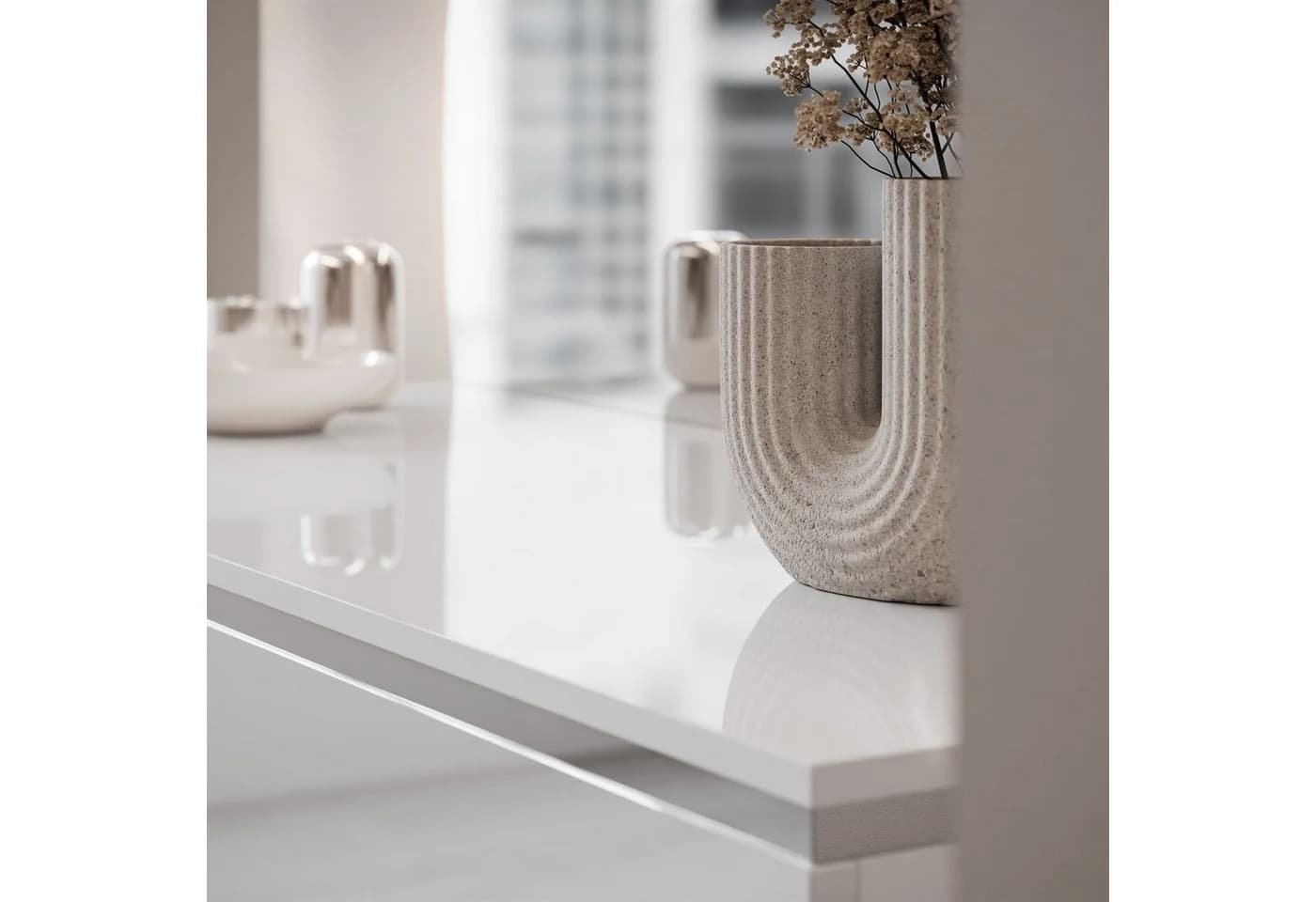 ALLHOUSE24 Schminktisch PEONY SILBER mit LED-Spiegel und Schubladen - Bild 5
