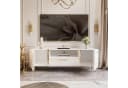 ALLHOUSE24 Wohnzimmer-Set DIAMANT Weiß Hochglanz Gold Metallfüße Bild 5