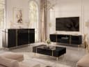 ALLHOUSE24 Wohnzimmer-Set DIAMANT Schwarz Hochglanz GOLD Bild 2