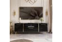 ALLHOUSE24 Wohnzimmer-Set DIAMANT Schwarz Hochglanz Gold Metallfüßen Bild 1