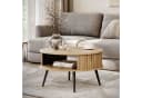 ALLHOUSE24 Couchtisch NOVA Beige Runder Sofatisch mit Ablage Bild 1