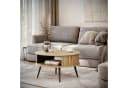 ALLHOUSE24 Couchtisch NOVA Beige Runder Sofatisch mit Ablage Bild 3