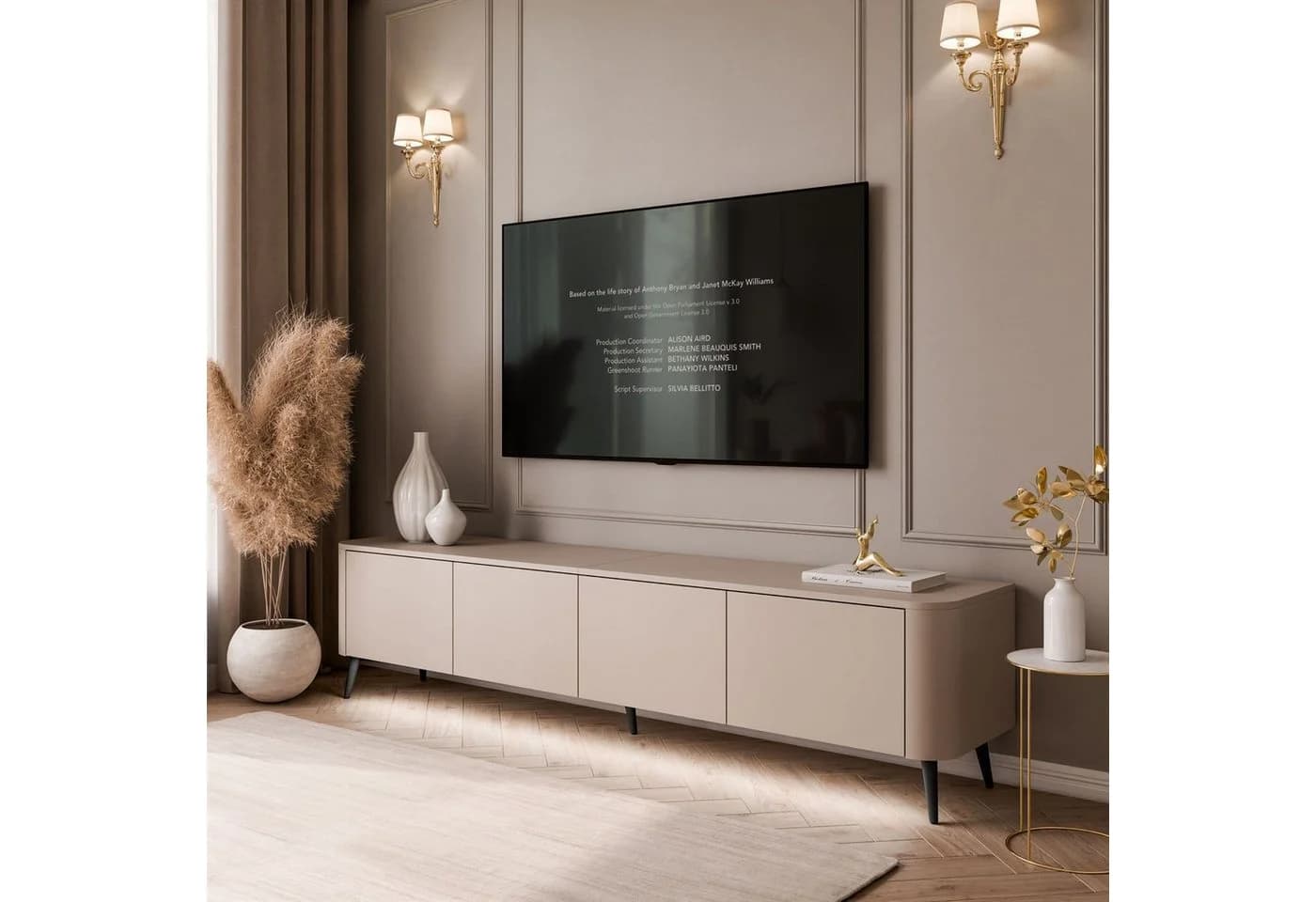 ALLHOUSE24 TV-Schrank LUMINA Push-to-Open mit LED auf Metallfüßen