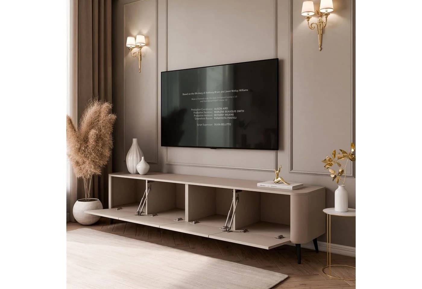 ALLHOUSE24 TV-Schrank LUMINA Push-to-Open mit LED auf Metallfüßen - Bild 4