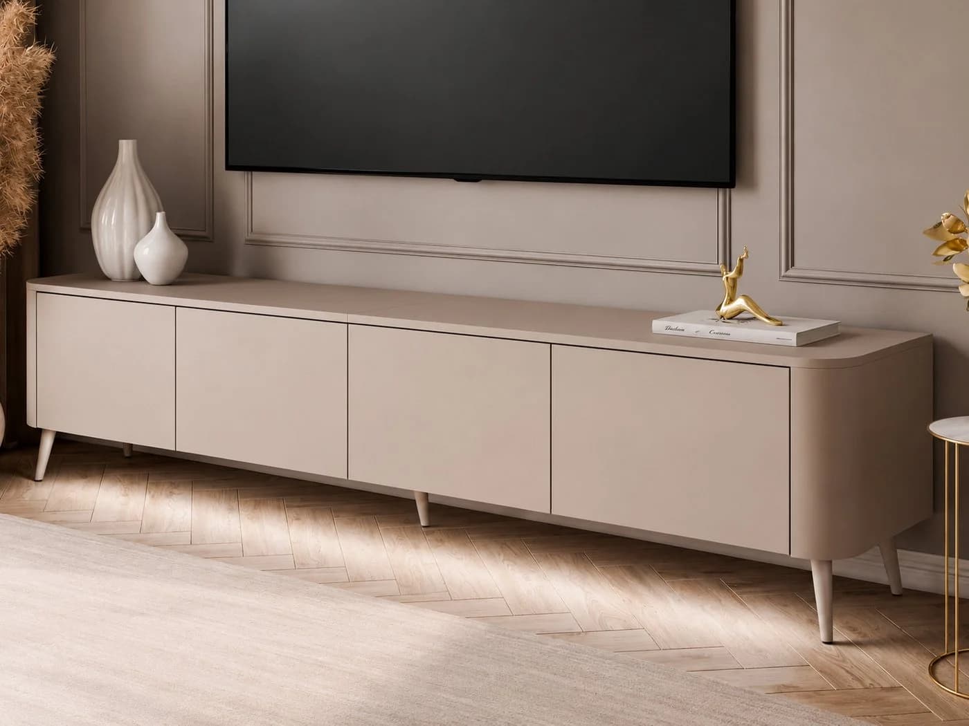 ALLHOUSE24 TV-Schrank LUMINA Push-to-Open mit LED auf Metallfüßen - Bild 2