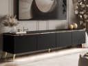 ALLHOUSE24 TV-Schrank NELLY Schwarz Matt mit LED & Gold Bild 2