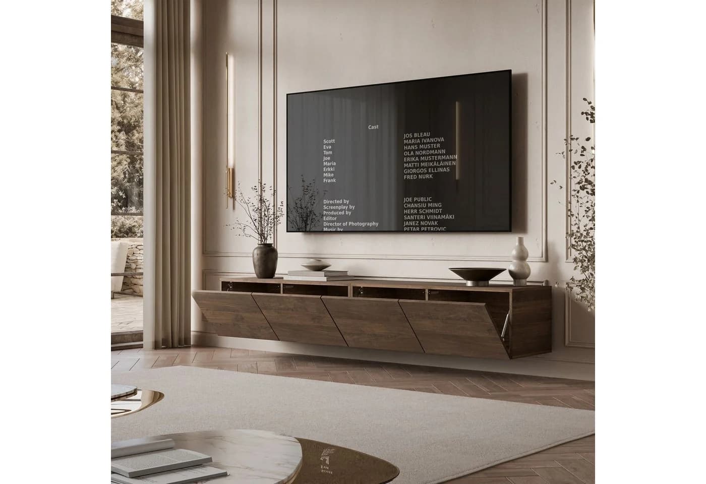 ALLHOUSE24 TV-Schrank LOGANTE Nussbaum PUSH-OPEN System - Bild 3