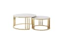 ALLHOUSE24 Couchtisch LINE 2er-Set Keramik Marmoroptik Gold Bild 2