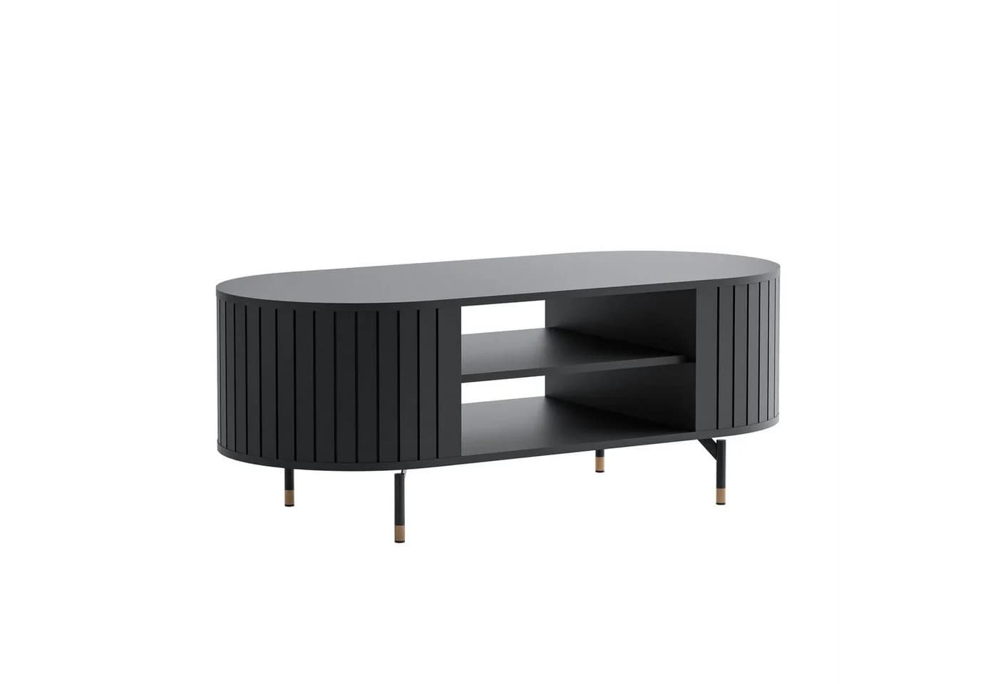 ALLHOUSE24 Couchtisch ZOYA mit Ablage Schwarz-Gold Modern - Bild 4