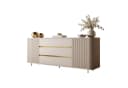 ALLHOUSE24 Kommode MIRACLE Sandbeige mit Rillenfronten und Push-to-Open Bild 2