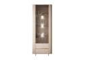 ALLHOUSE24 Vitrine MIRACLE Sandbeige Glasvitrine Rillenstruktur Metallfüße Bild 2