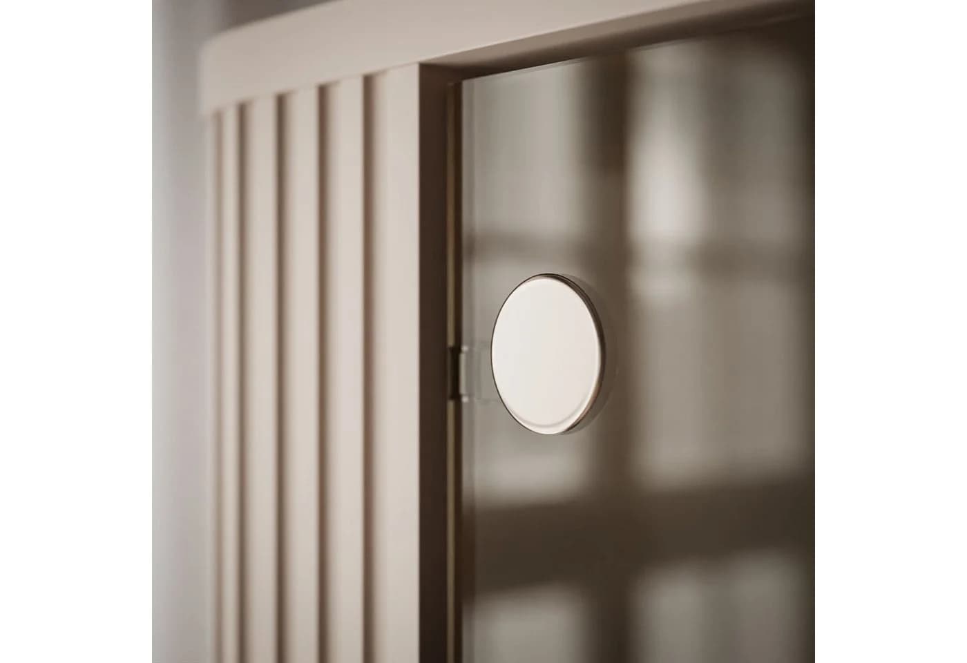 ALLHOUSE24 Vitrine MIRACLE Sandbeige Glasvitrine Rillenstruktur Metallfüße - Bild 5