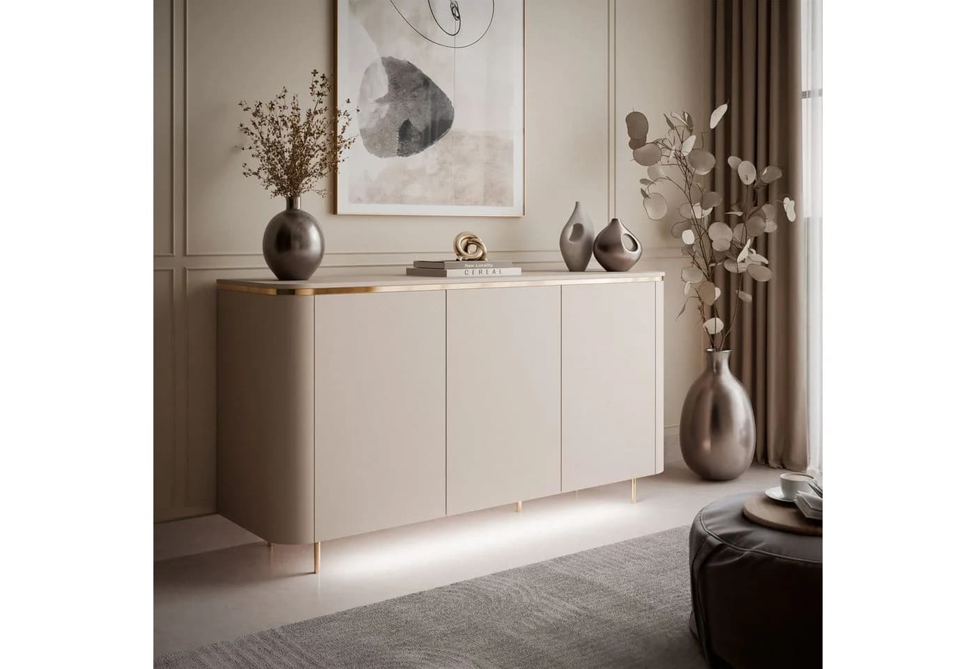 ALLHOUSE24 Kommode LINE Kaschmir Gold Push-to-Open - Bild 2