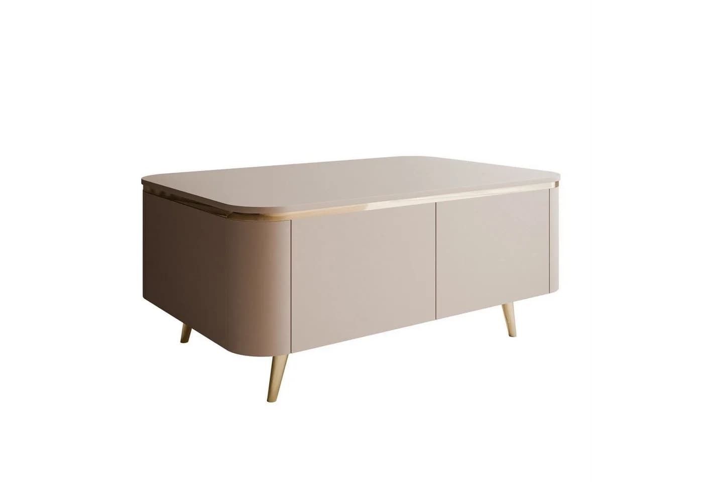 ALLHOUSE24 Couchtisch LINE Grau Gold Akzente Modern - Bild 2