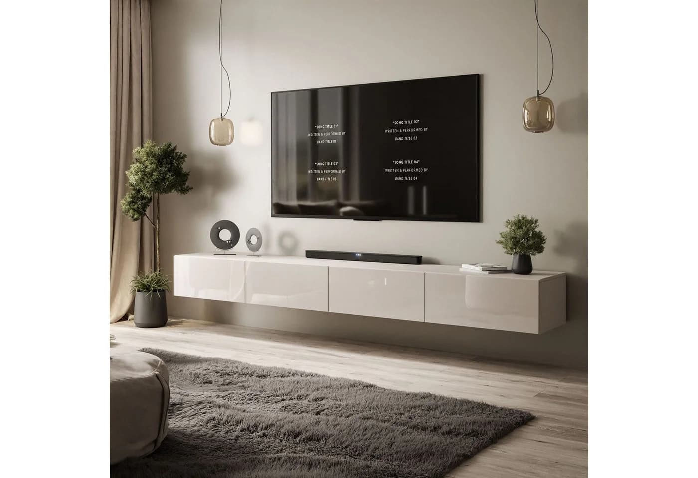 ALLHOUSE24 TV-Schrank NOVELIA Hochglanz Push Open