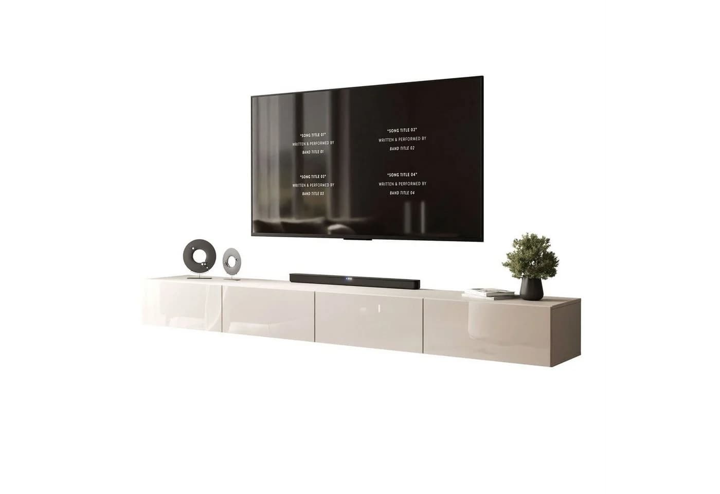 ALLHOUSE24 TV-Schrank NOVELIA Hochglanz Push Open - Bild 2