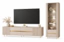 ALLHOUSE24 Wohnzimmer-Set MIRACLE GOLD mit LED Vitrine und TV-Schrank Sandbeige Bild 2