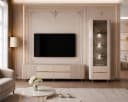 ALLHOUSE24 Wohnzimmer-Set MIRACLE GOLD mit LED Vitrine und TV-Schrank Sandbeige Bild 3