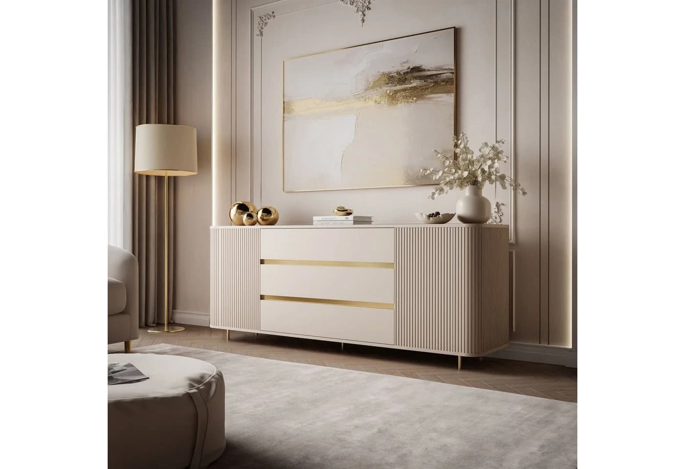 ALLHOUSE24 Wohnzimmer-Set MIRACLE II Gold Sandbeige - Bild 4