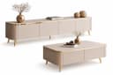 ALLHOUSE24 Wohnzimmer-Set LINE TV-Schrank Couchtisch Kaschmir Gold Bild 3