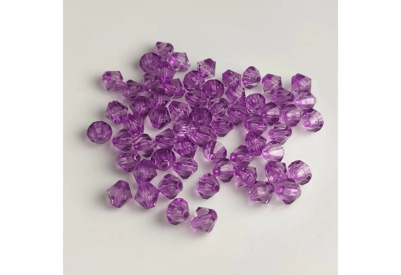 Kopper-24 Bastelperlen Doppelkegel Bicone 100 Stück Acryl Violett - Bild 3