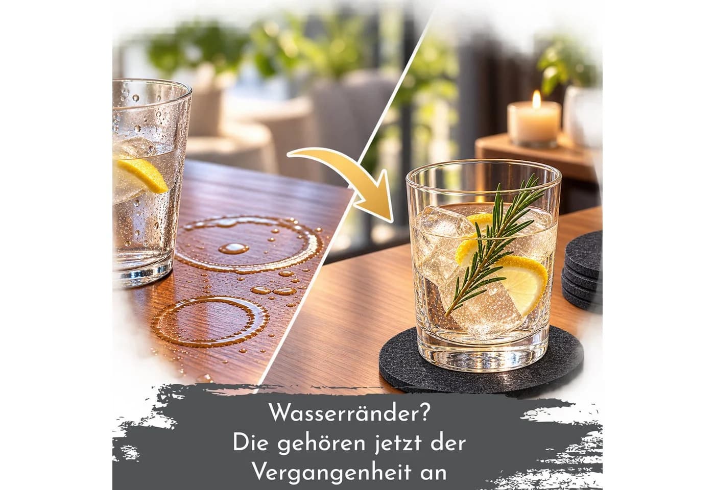 VanHenry Filz-Glasuntersetzer 12er Set Dunkelgrau mit Box - Bild 4