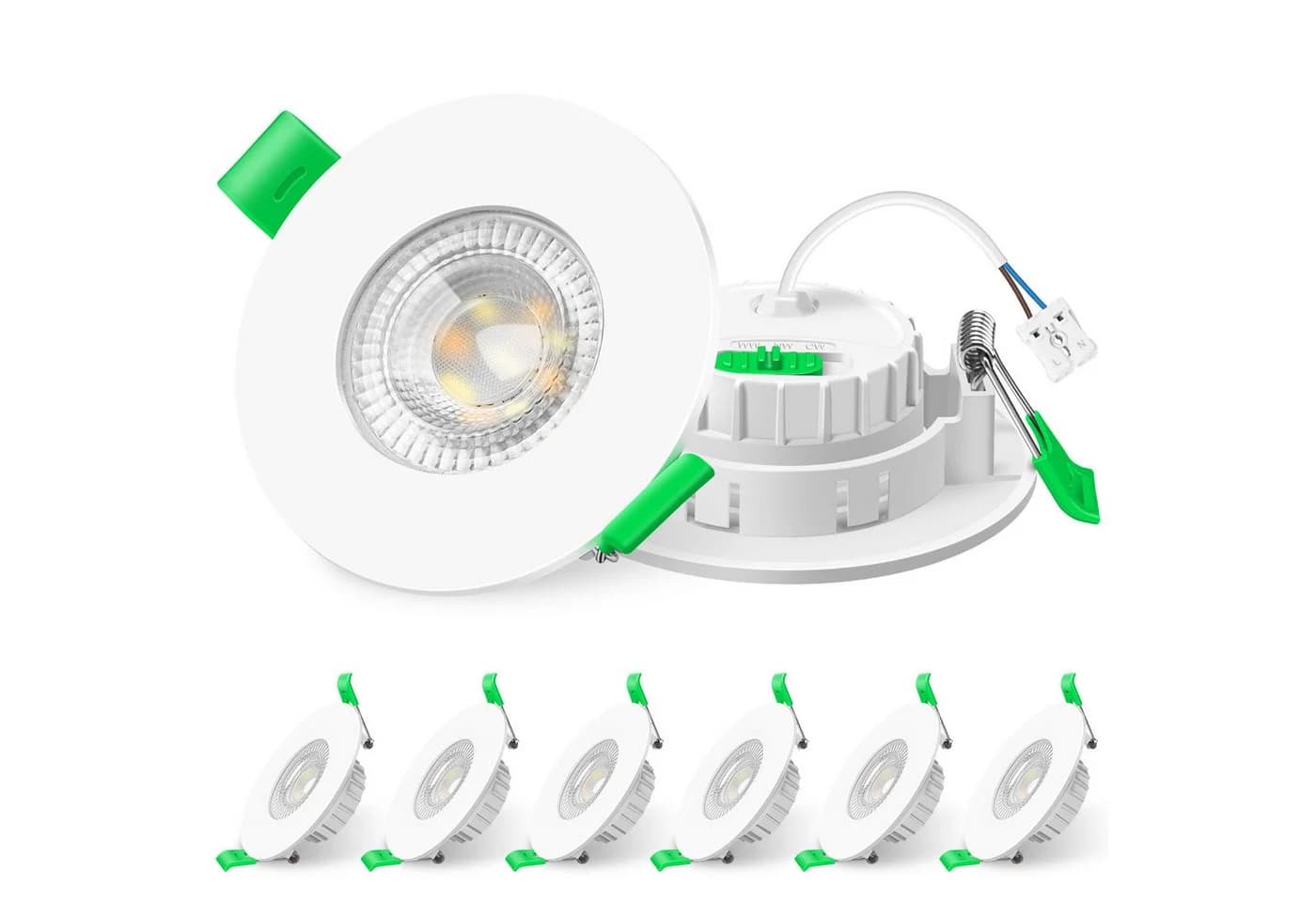 ALUSSO LED Einbauleuchte 6er-Set 6 W 3CCT Dimmbar IP44 68 mm Weiß - Bild 2