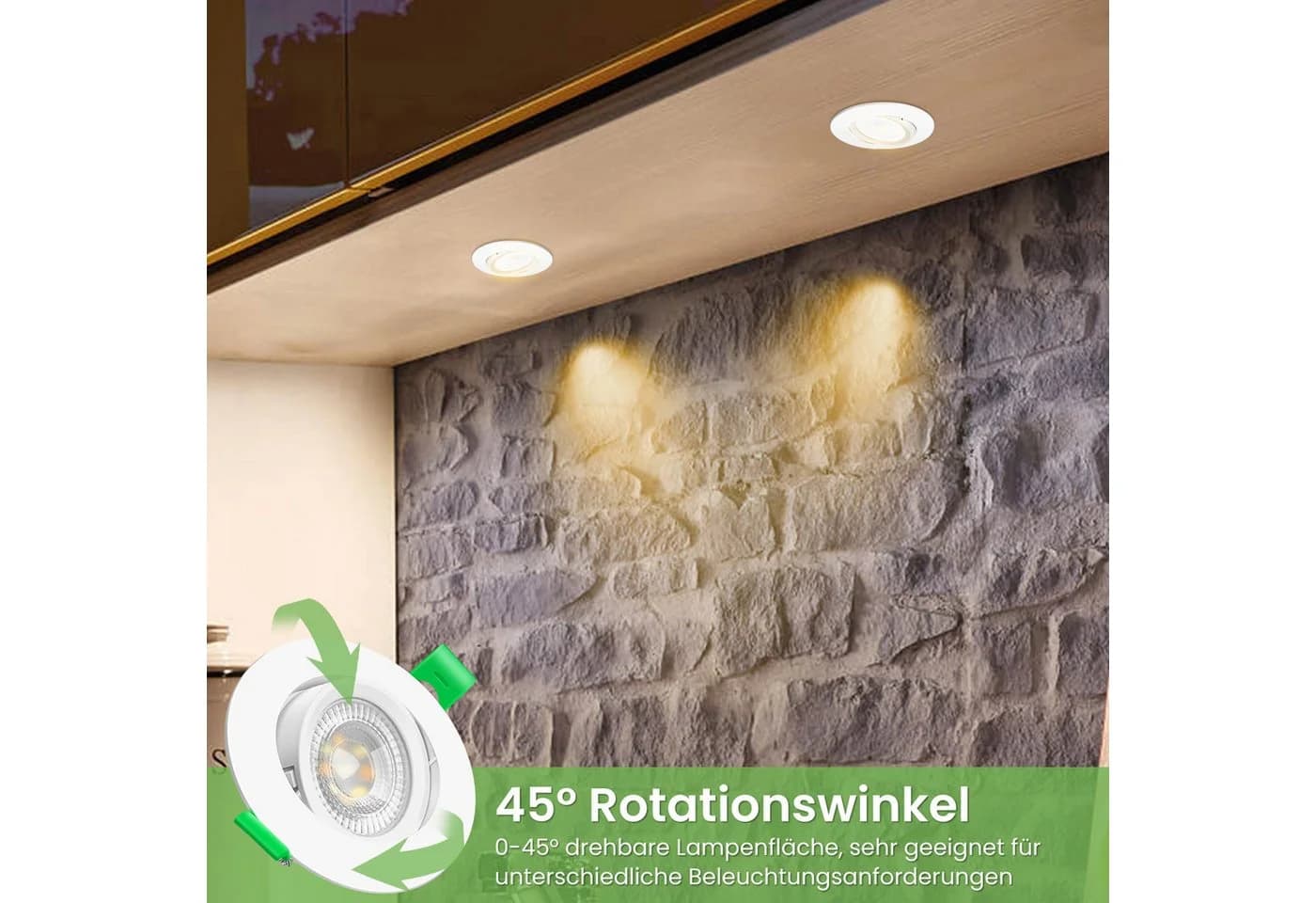 ALUSSO LED Einbauleuchte 6er-Set 3CCT 6W Schwenkbar Weiß - Bild 5