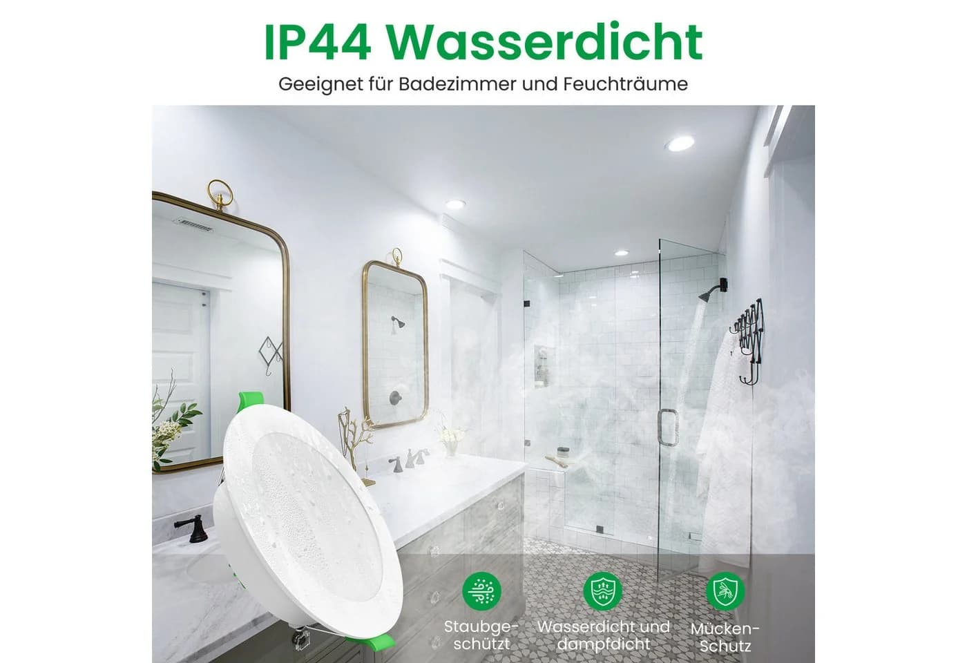 ALUSSO LED Einbauleuchte 6er-Set 3CCT Dimmbar 10W 1050lm Weiß - Bild 5