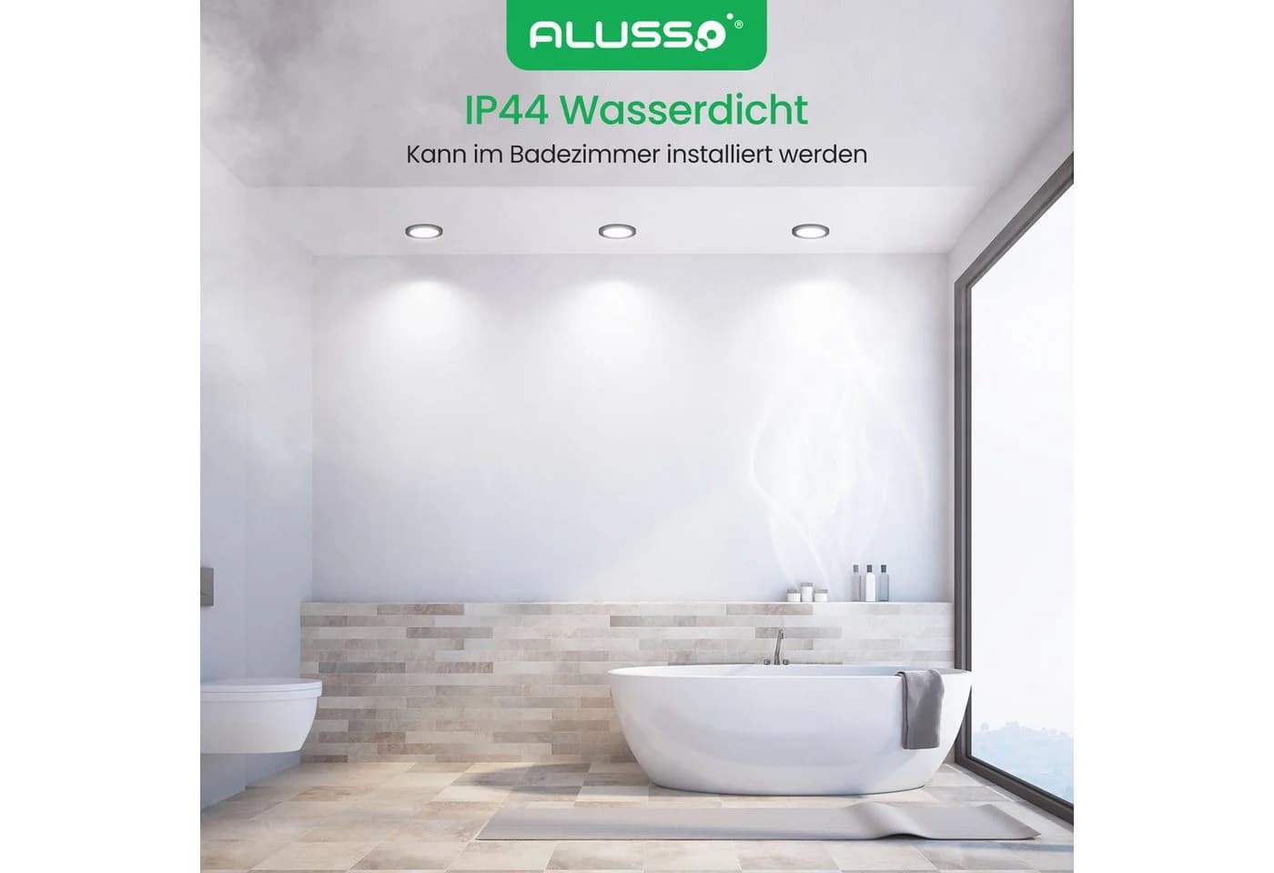 ALUSSO LED Einbaustrahler 6er-Set 10W 800lm Schwarz - Bild 5