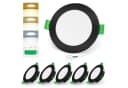 ALUSSO LED Einbaustrahler 6er-Set, Deckenleuchte, Flachstrahler für Bad, Wohnzimmer, 230V, 4W, 55-68 mm, Rund, Schwarz Bild 2