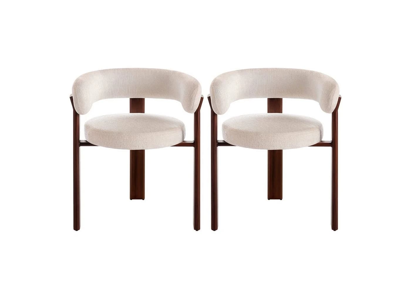DITAIX Polsterstuhl 2er Set Esszimmerstühle Mid Century mit Gebogener Rückenlehne & Metallgestell - Bild 2