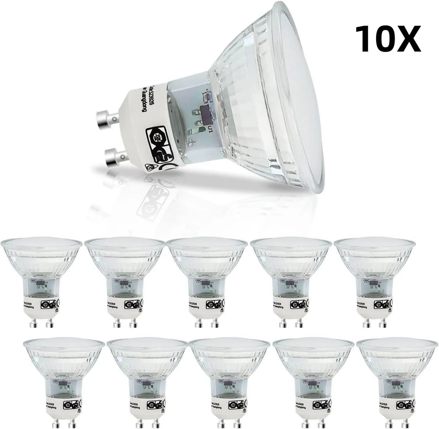 ZMH LED-Leuchtmittel GU10 Warmweiß 10 St. 2700K - Bild 2