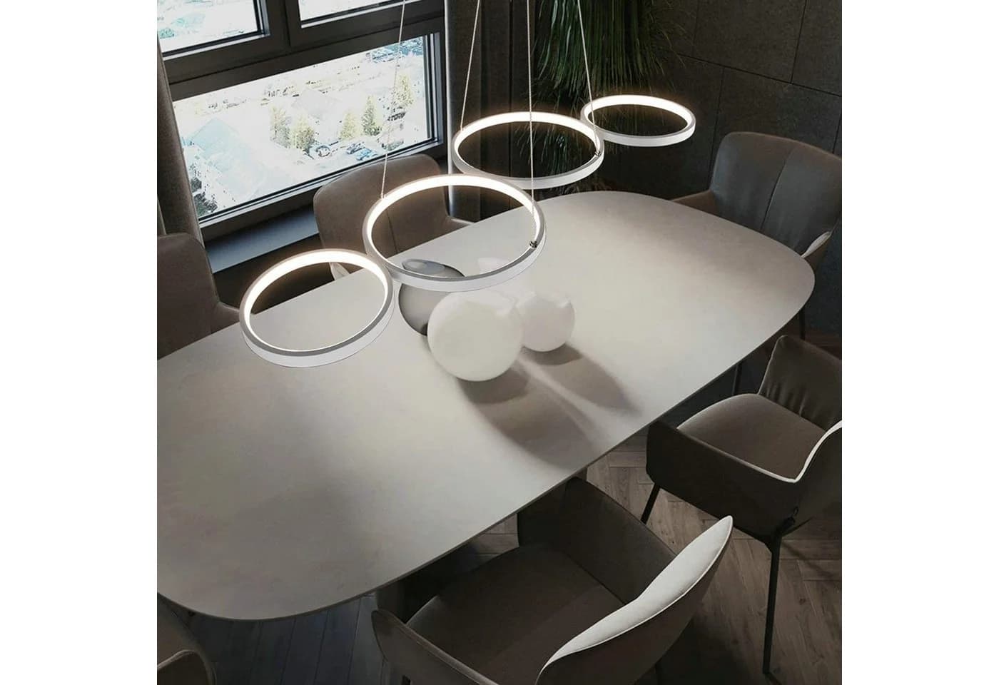 ZMH LED Pendelleuchte Modern 4-flammig Dimmbar mit Fernbedienung - Bild 5