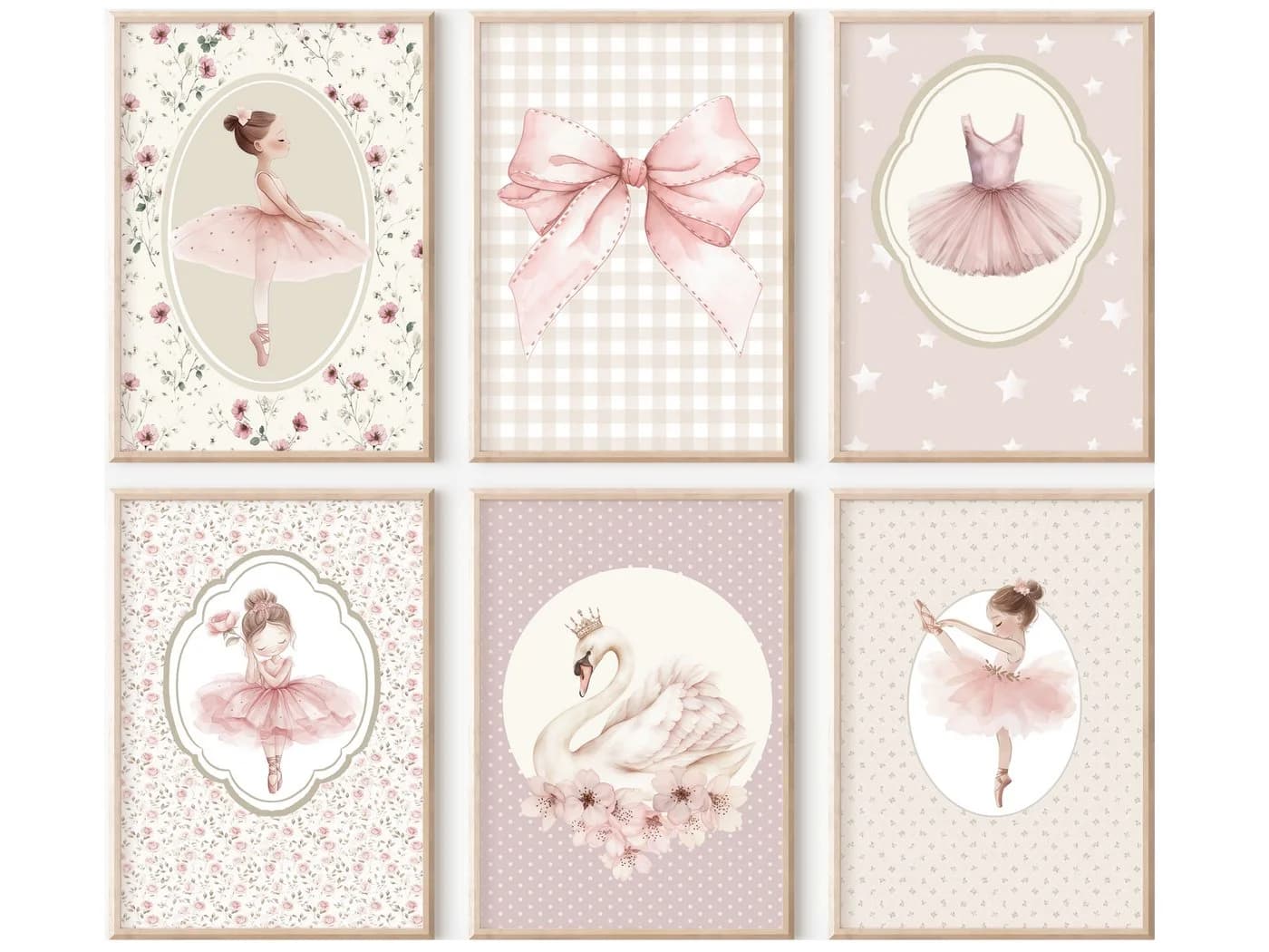 homestyle-accessoires Poster Kinderzimmer Bilderwand 6erSet Ballerina Ballett - Bild 2