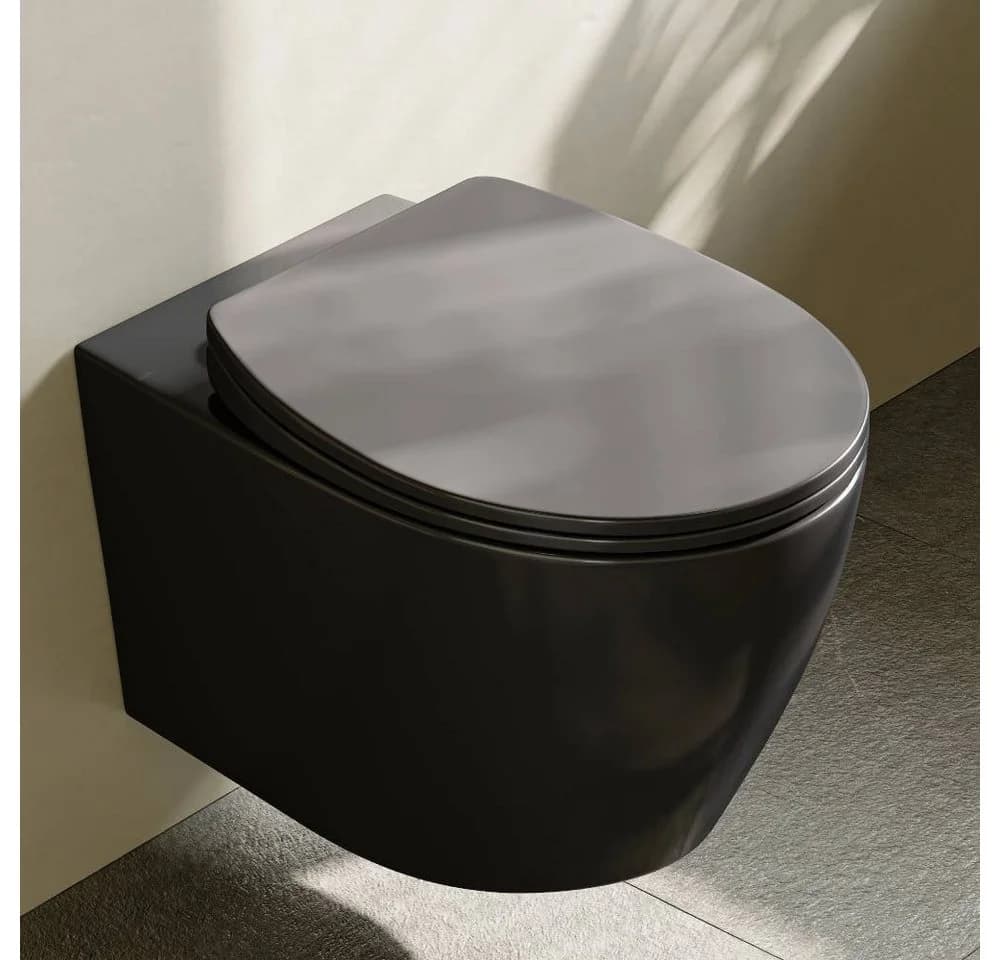 HOROW Hänge WC Komplettset Spülrandlos Toilette Nano Beschichtung - Bild 2