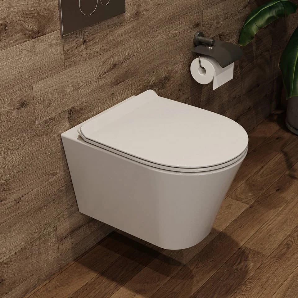 HOROW Tiefspül-WC Spülrandlos Wandhängend Schwarz Matt - Bild 2