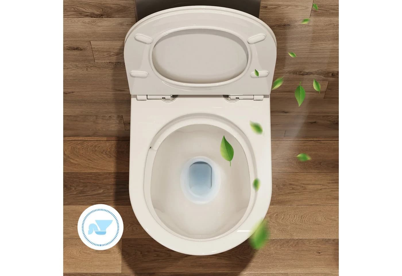 HOROW Tiefspül-WC Spülrandlos Wandhängend Schwarz Matt - Bild 3