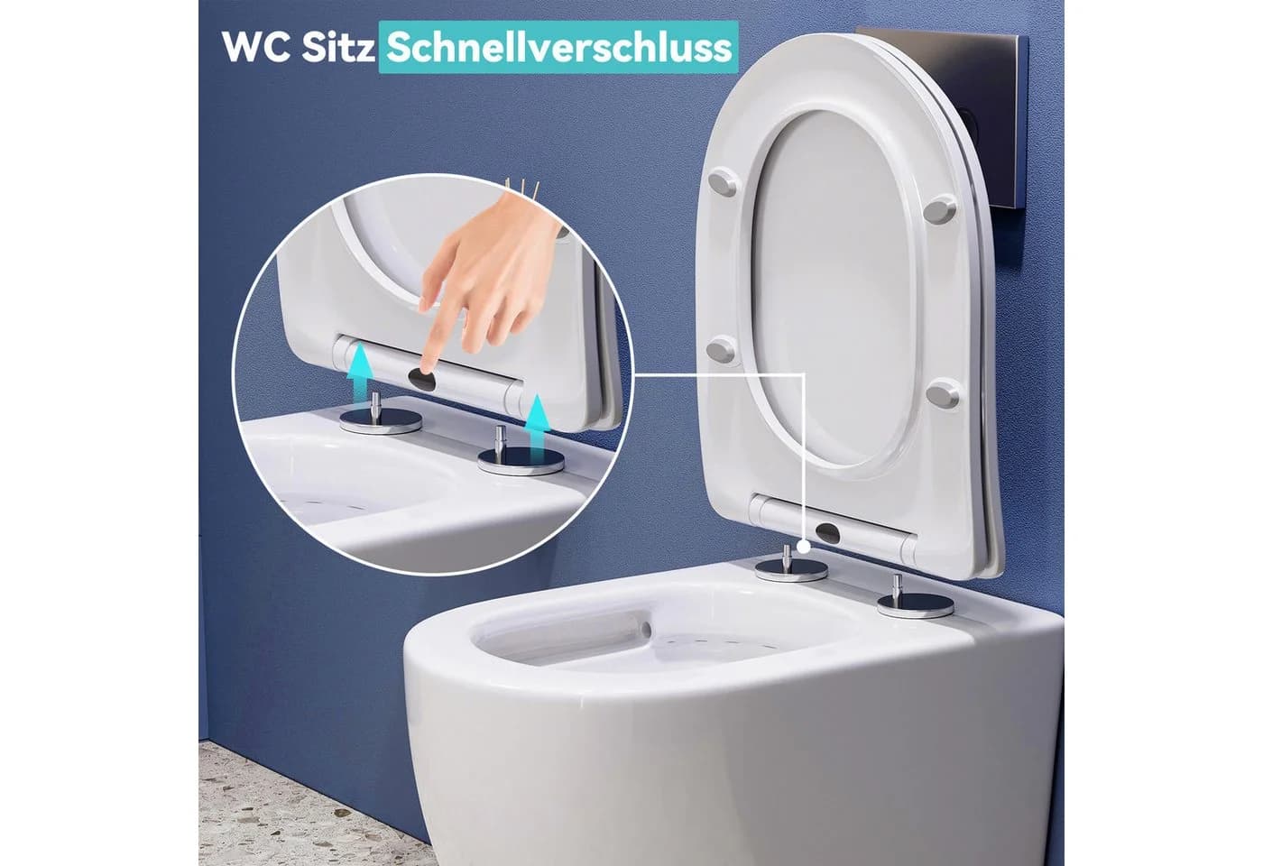 HOROW Tiefspül-WC Spülrandloses Hänge WC