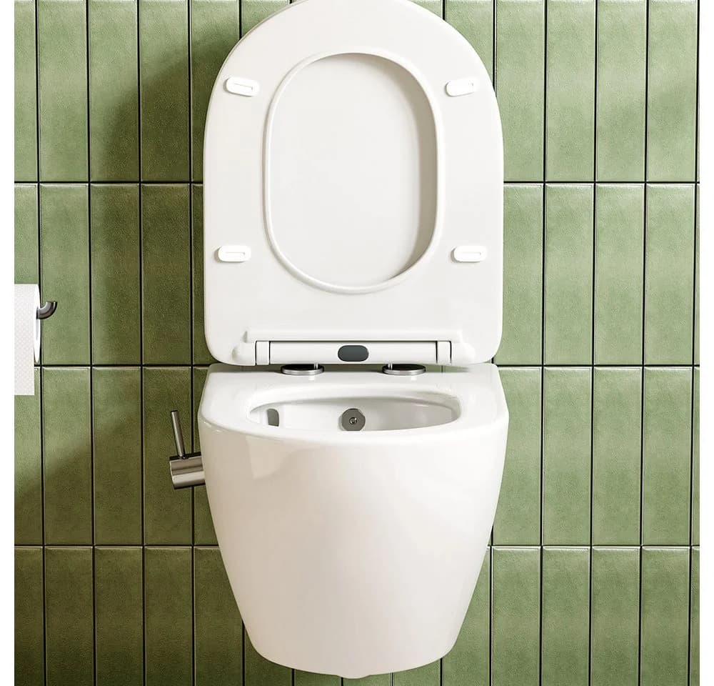HOROW Dusch-WC Taharet - WC mit Softclose Toilettensitz, spülrandlose Toilette, Bidet-Funktion